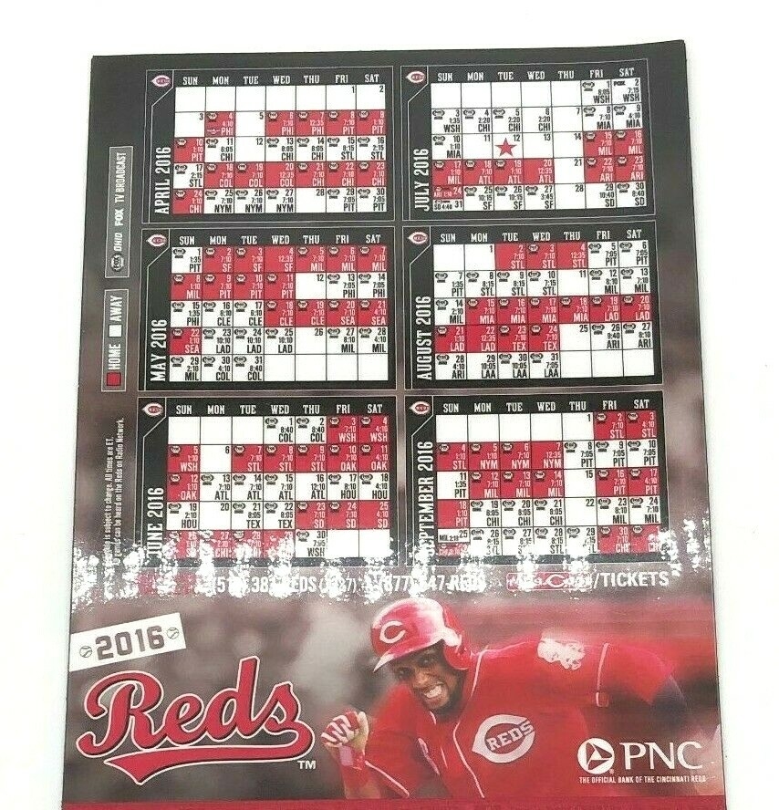  2016 Cincinnati Reds SGA Magnetic Schedule W Mr Redlegs Magnet NEW