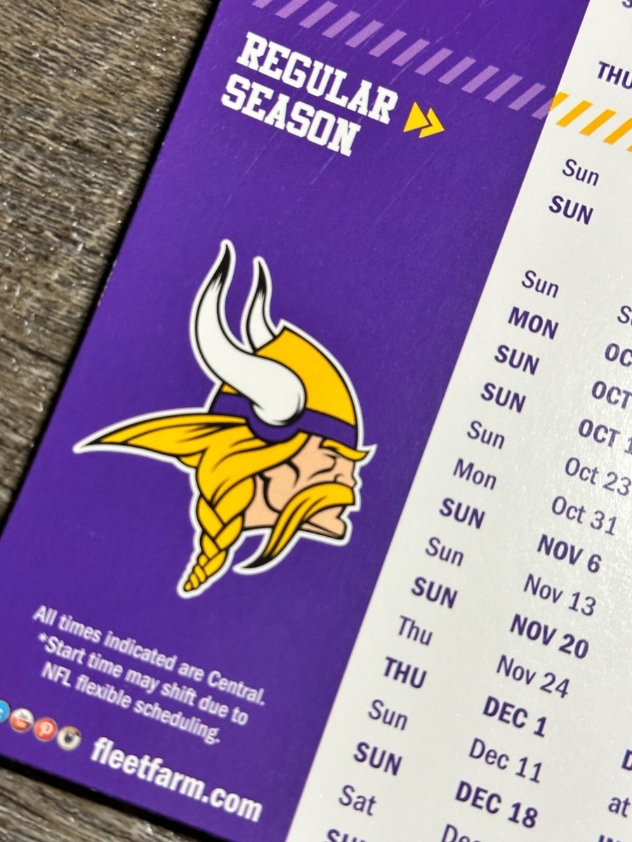 2016 FLEET FARM MINNESOTA VIKINGS FOOTBALL SCHEDULE MAGNET LOGO