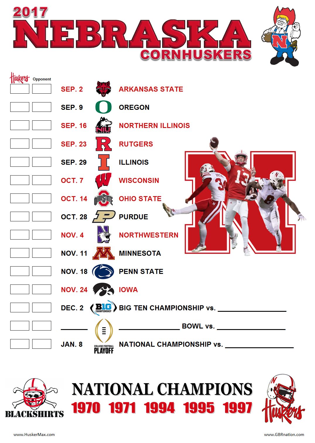 big ten football schedule 2017 printable