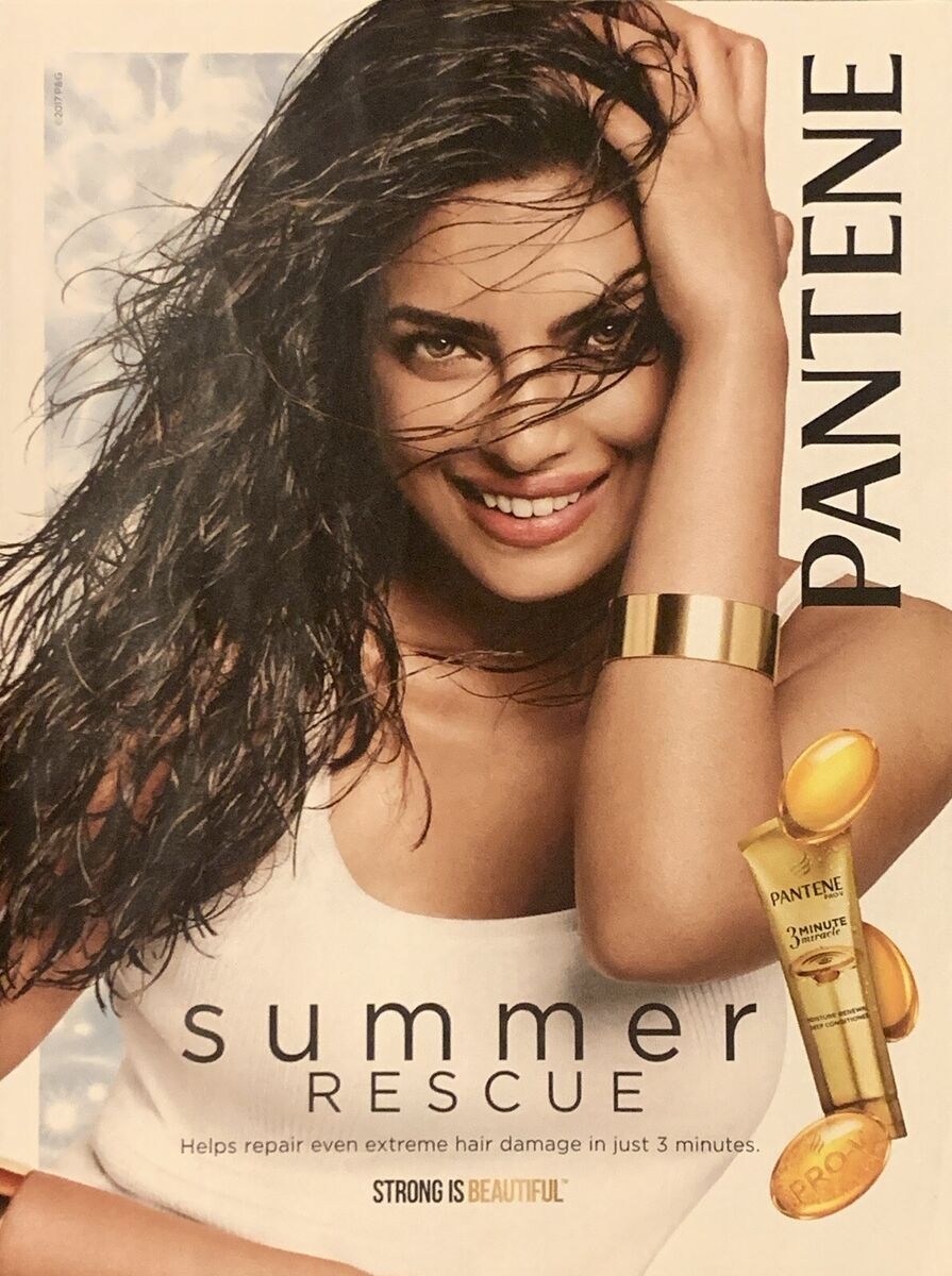 2017 Priyanka Chopra Pantene 3 Minute Miracle PRINT AD Hair Repair Summer Rescue EBay