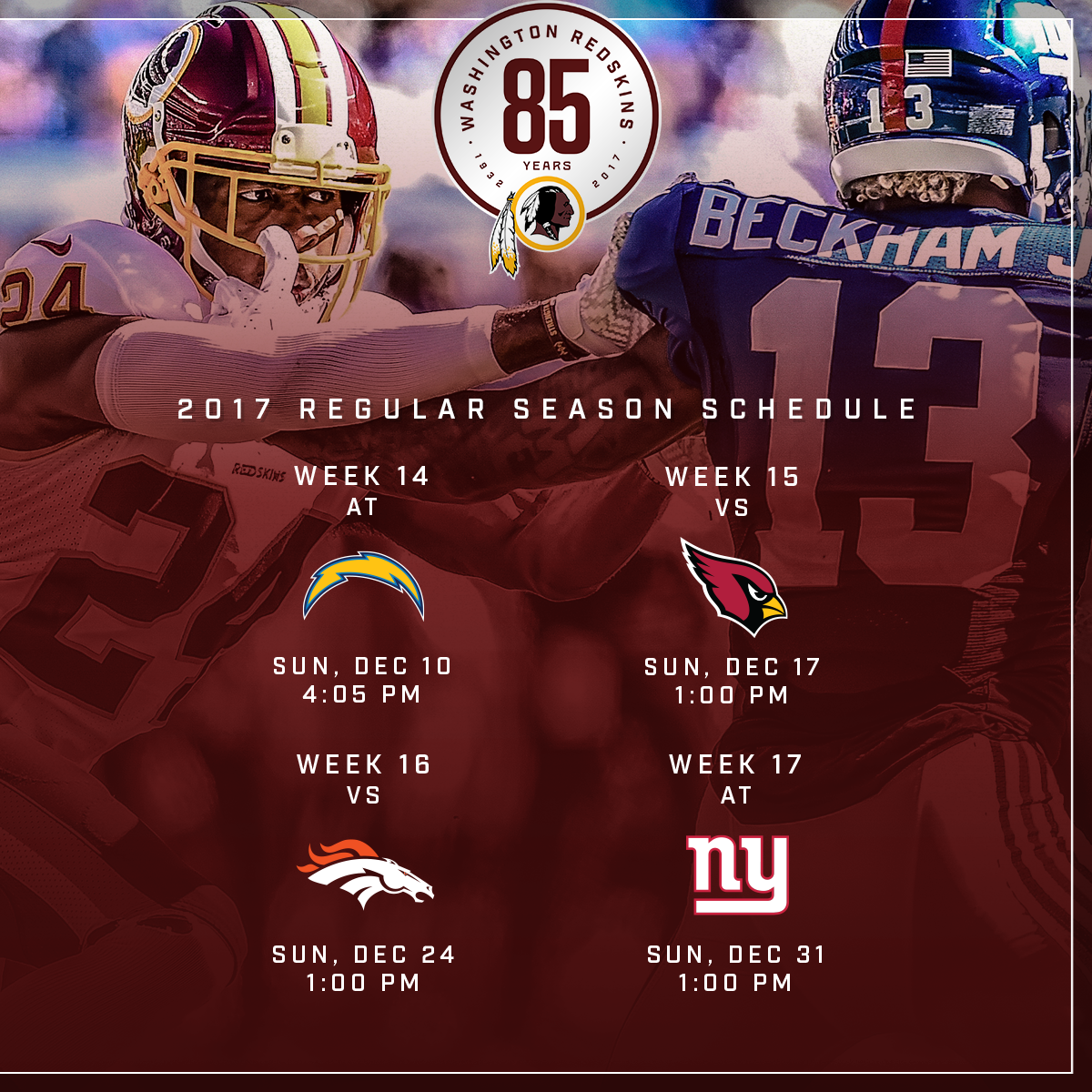 2017 Redskins Schedule Release Behance