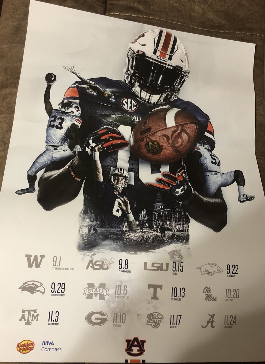 2018 Auburn Tigers Football Schedule A Day U0026 Fan Day Poster Lot Stidham