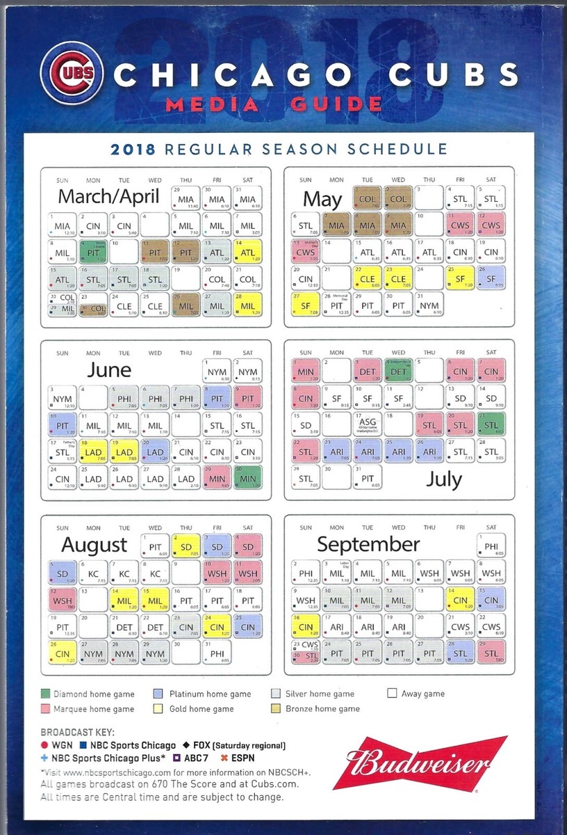 2018 Chicago Cubs Baseball Media Guide