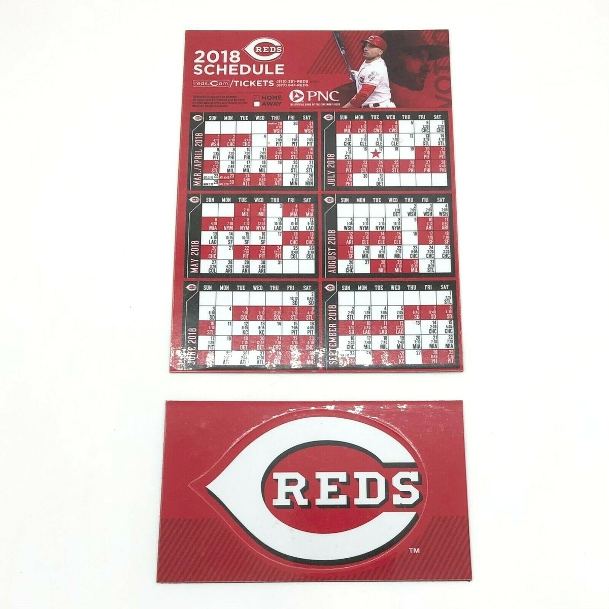  2018 Cincinnati Reds SGA Magnetic Schedule W Logo Magnet Votto