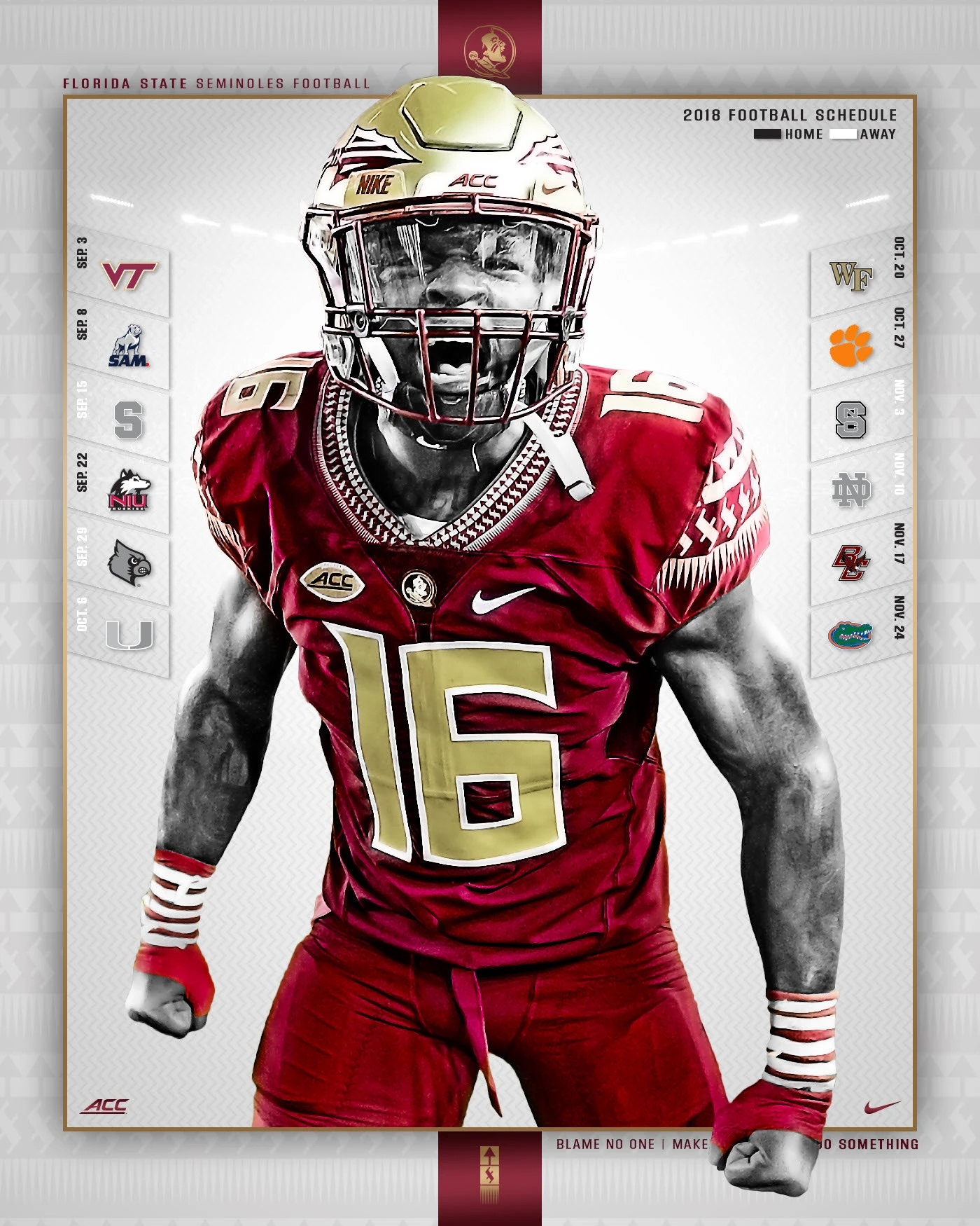 2018 FSU Football Schedule Behance