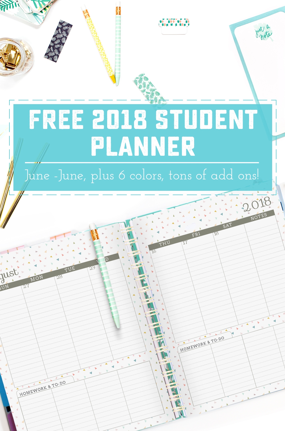 2018 June To June Student Planners Sweet Anne Designs