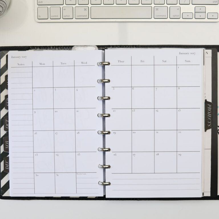 2018 Month On 2 Pages Printable Insert A5 Sized The Charmed Shop