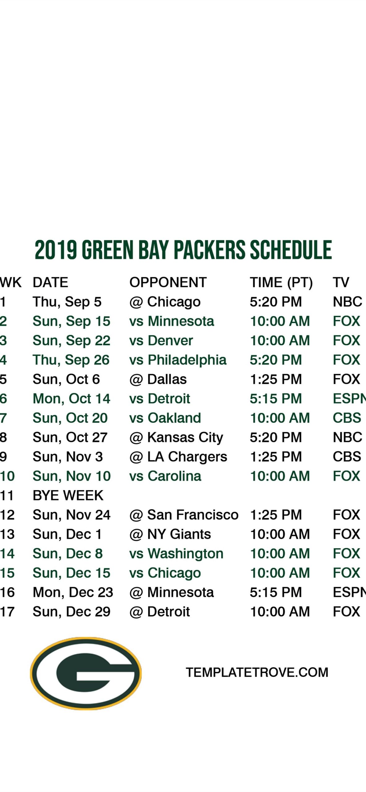 2019 2020 Green Bay Packers Lock Screen Schedule F IPhone Wallpapers Free Download