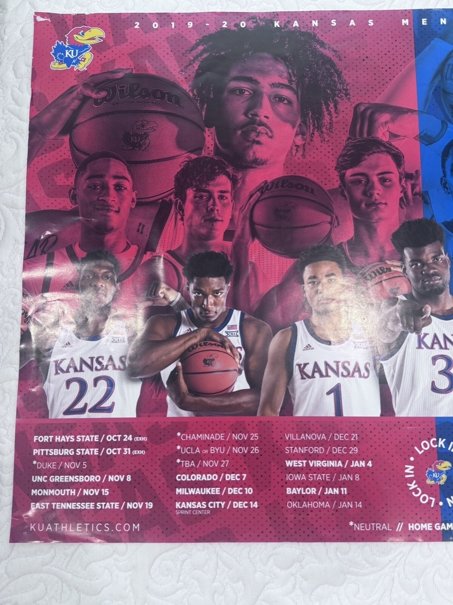 2019 2020 Kansas University Jayhawks KU Basketball Poster Schedule Player Photos