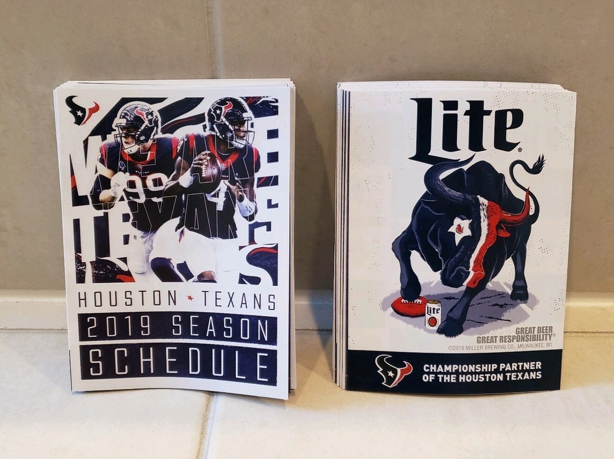 2019 Houston Texans NFL Football Pocket Schedule Free Su0026H Watt Hopkins Watson EBay