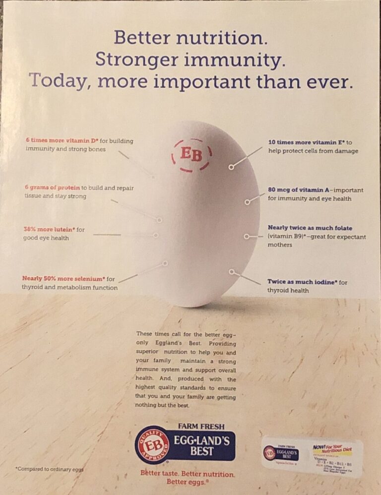 2021 EggLands Best PRINT AD Better Taste Better Nutrition Better Eggs Immunity
