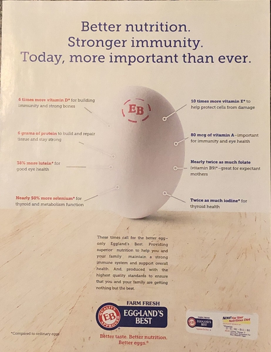 2021 EggLands Best PRINT AD Better Taste Better Nutrition Better Eggs Immunity