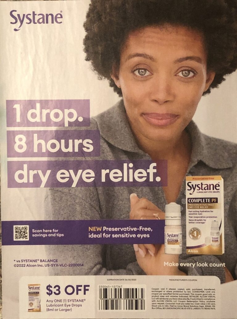2022 Systane Lubricant Drops PRINT AD Dry Eye Relief Advertising Beautiful Eyes