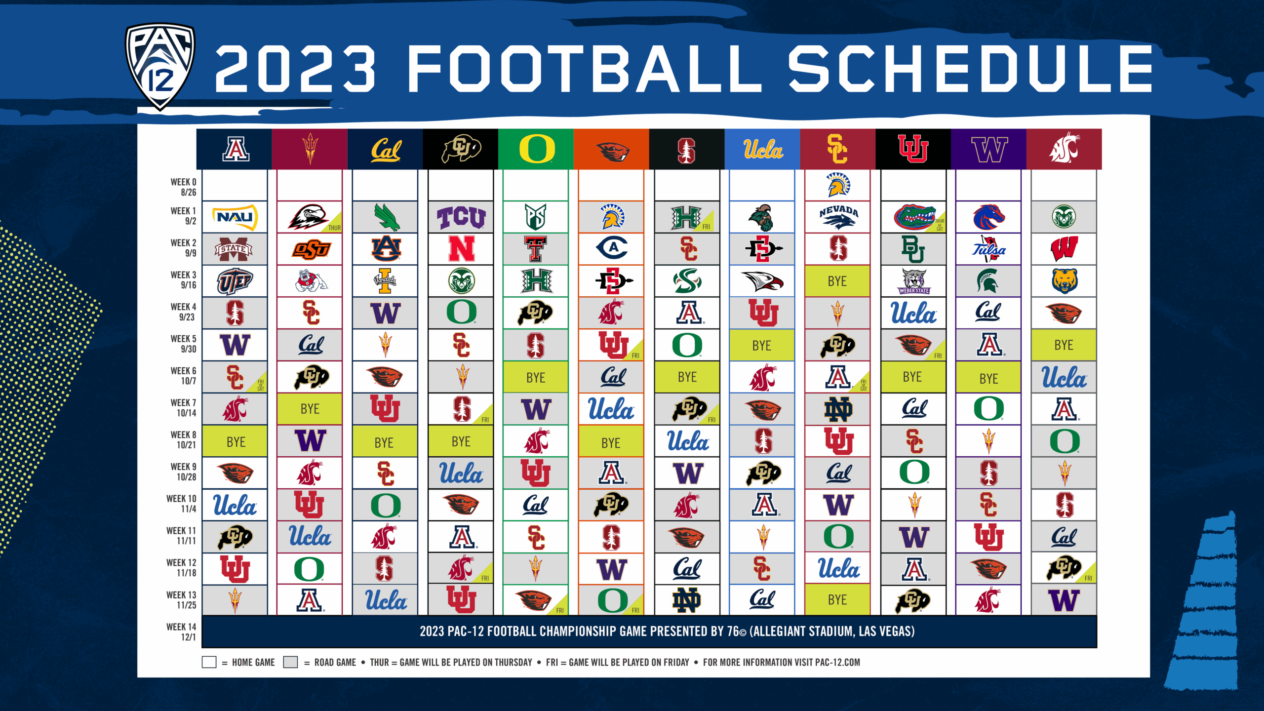 2023 Pac 12 Football Schedule Announced Pac 12 Conference