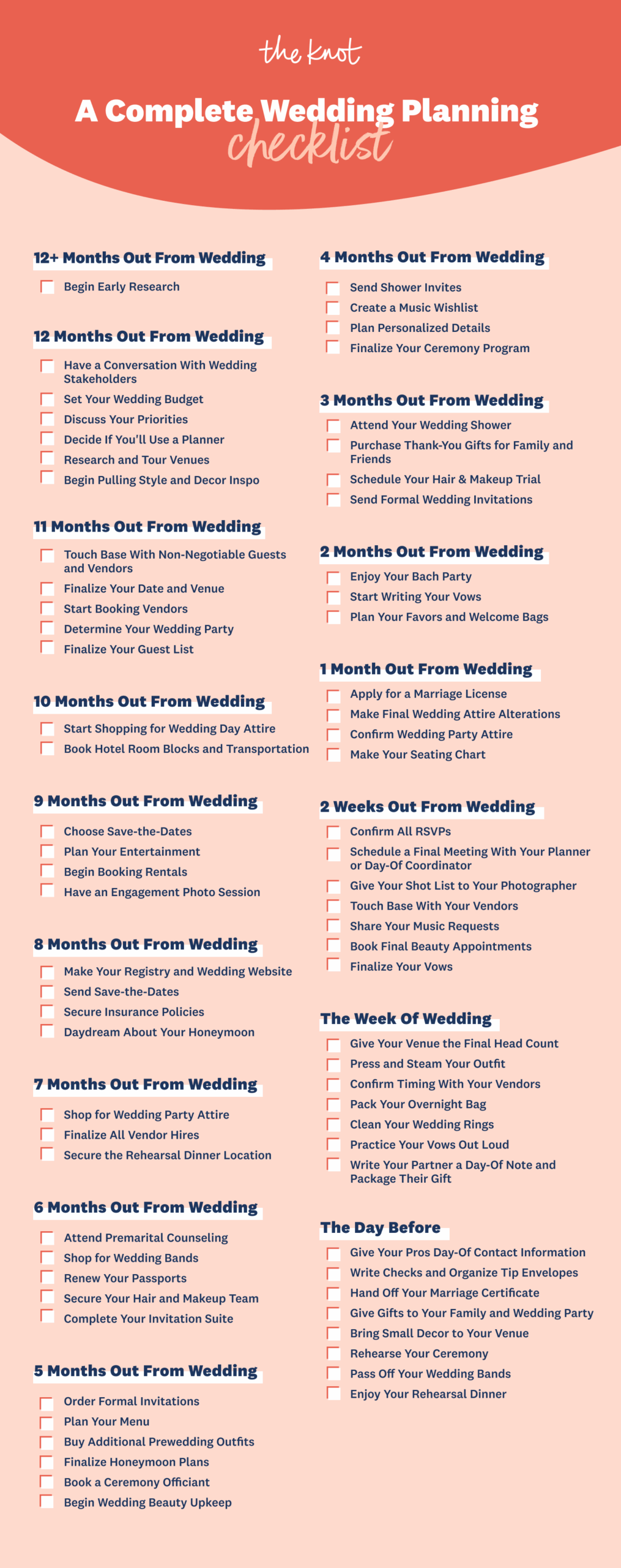 2024 Wedding Planning Checklist With Printable Timeline U0026 To Do List Worksheets Library
