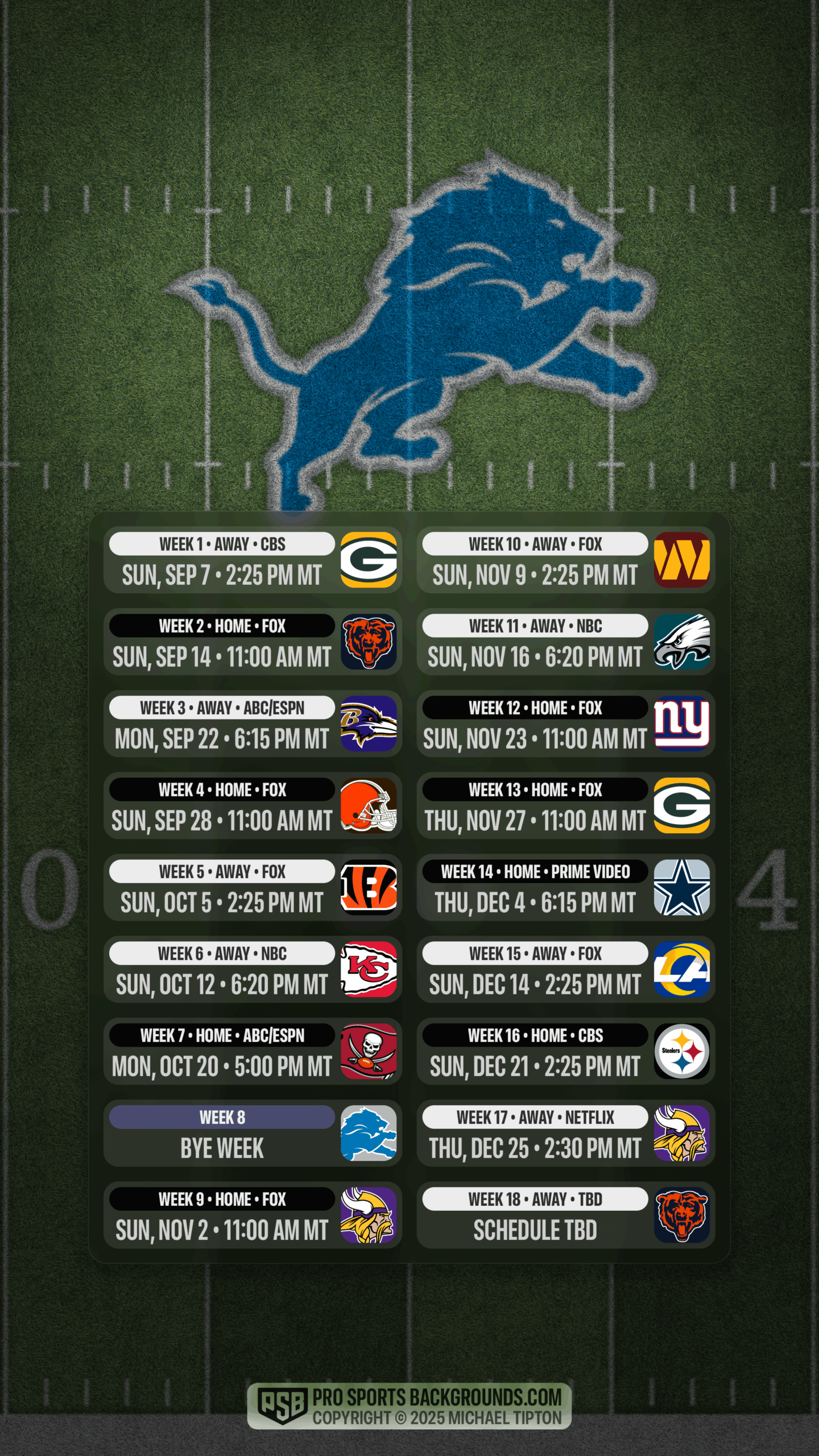detroit lions schedule 2019 printable