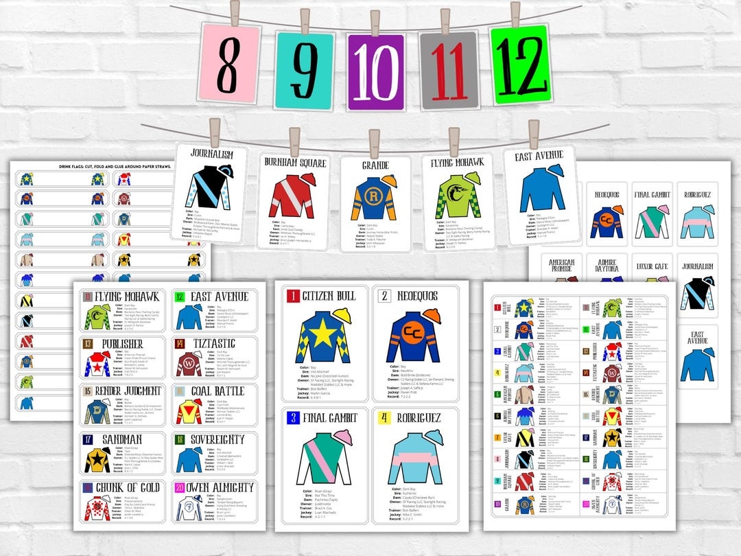 2025 Kentucky Derby Horse Jockey Silks Kentucky Derby Horse Roster 151 Kentucky Derby Party Printable Kentucky Derby Post Printable Etsy