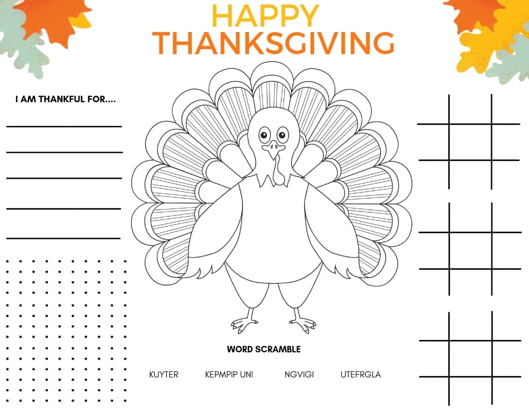 thanksgiving activities for kids printables