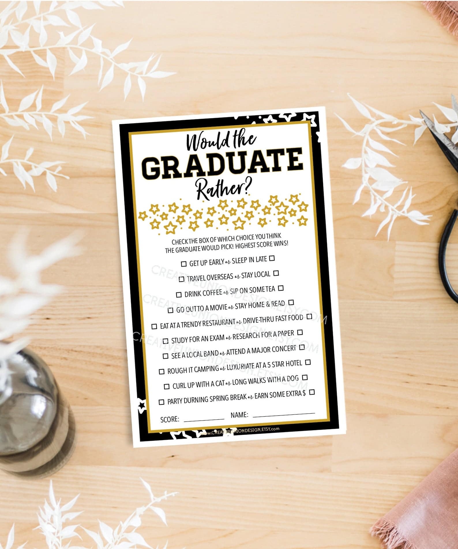free printable graduation party games