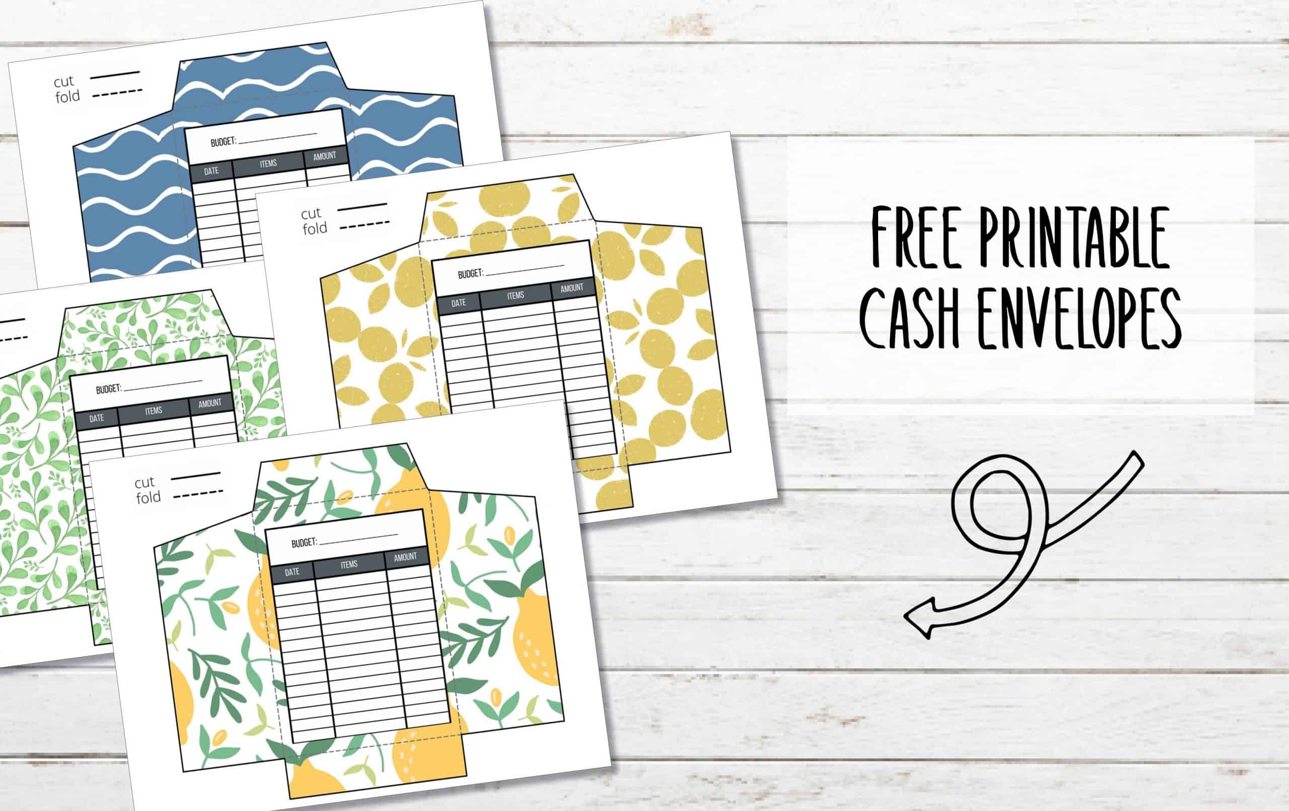 free printable money envelopes