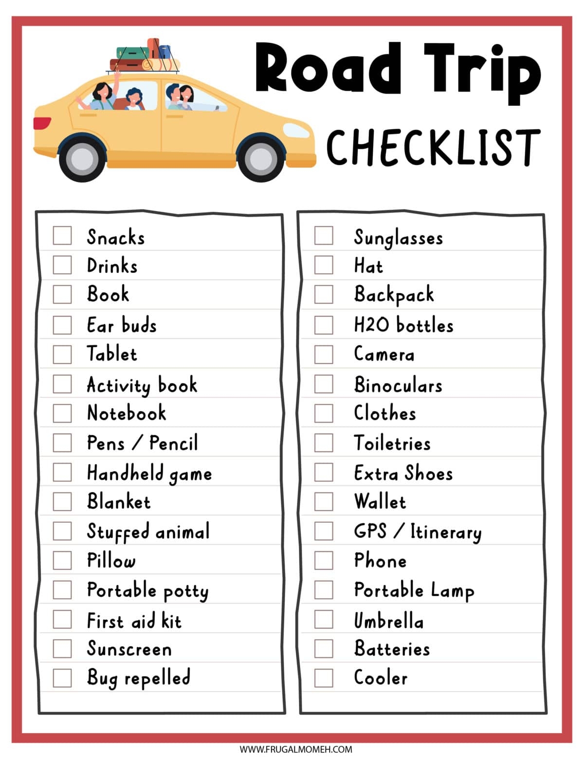 printable road trip games