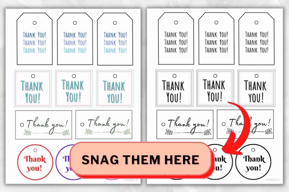 22 FREE Printable Thank You Gift Tags For Gifts U0026 Cards Love 