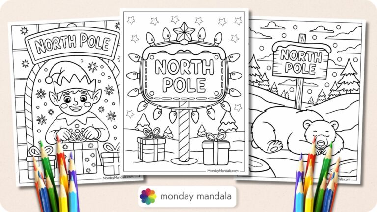 23 North Pole Coloring Pages Free PDF Printables
