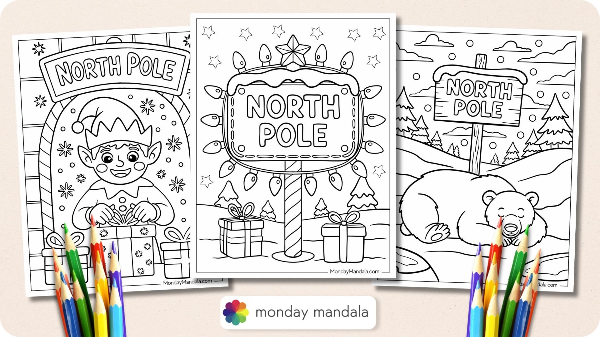 23 North Pole Coloring Pages Free PDF Printables 