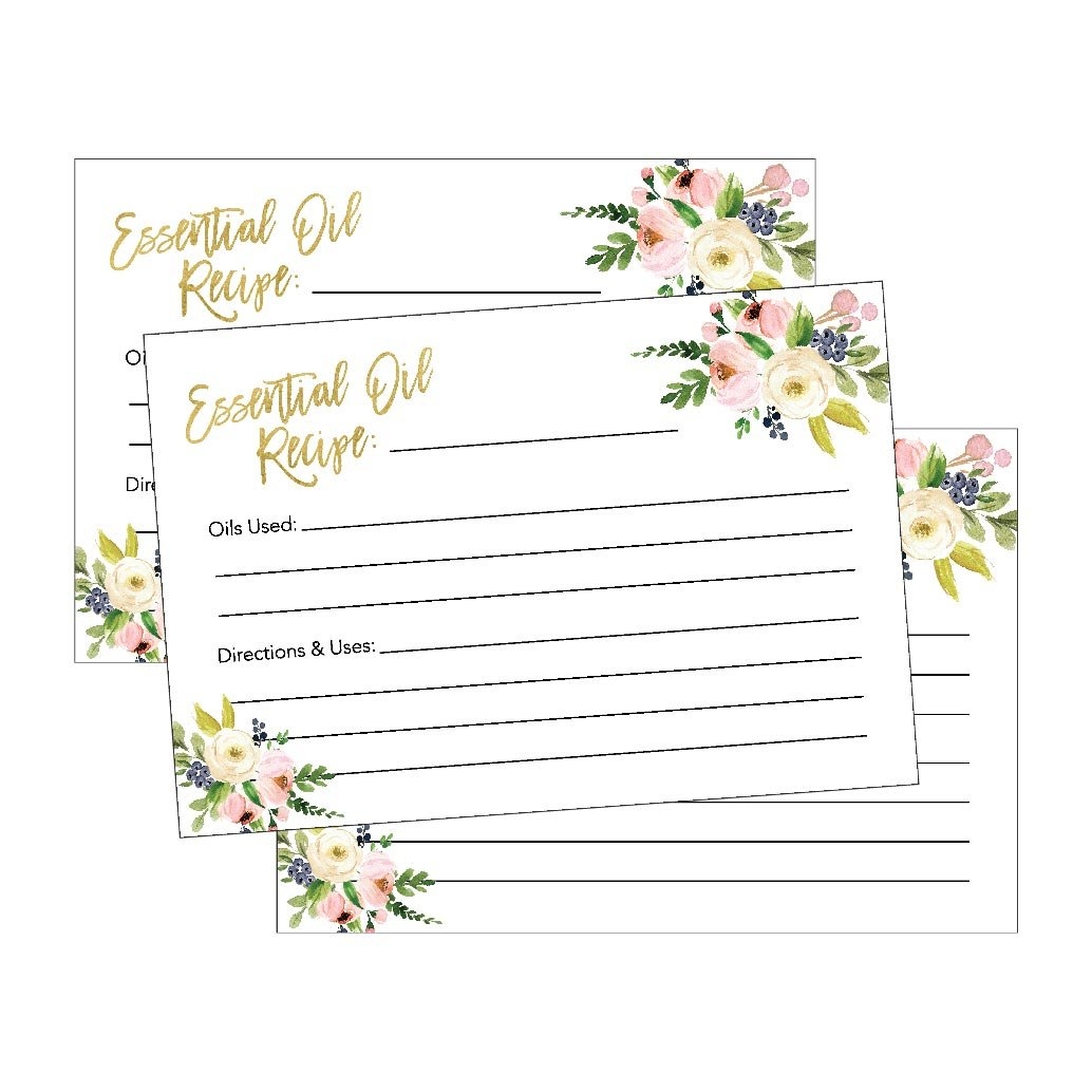 25 4x6 Floral Essential Oil Recipe Cards For Blank Diy Desertcart Kenya