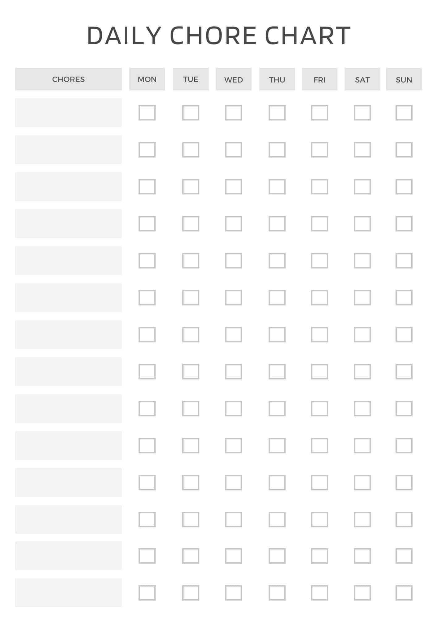 printable chore chart for 6 year old