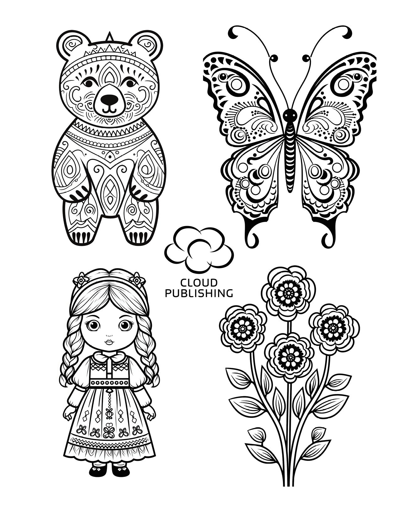 25 Folk Art Coloring Pages Pdf To Color In Spend With Us Buy 