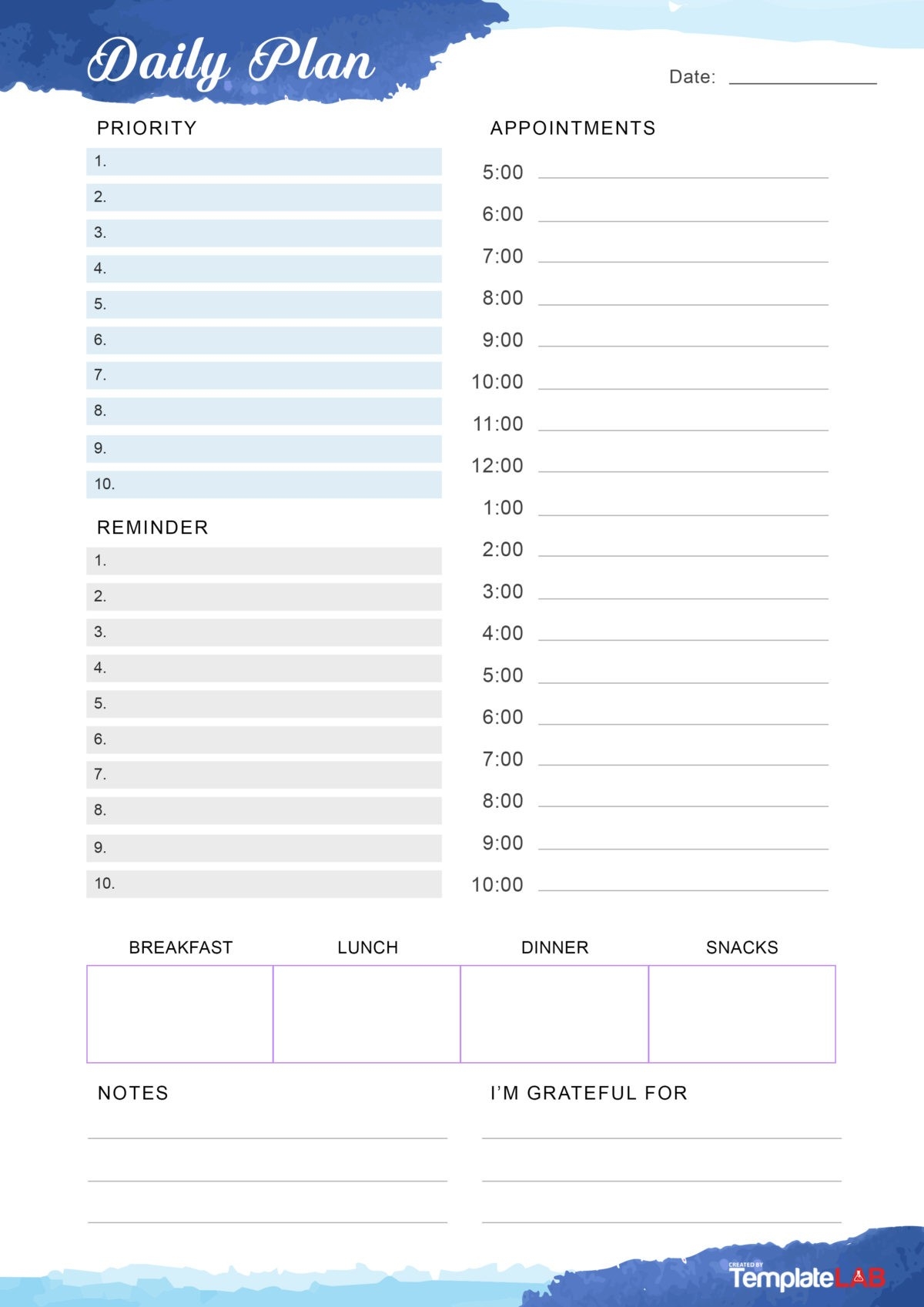 daily planner printable 2019