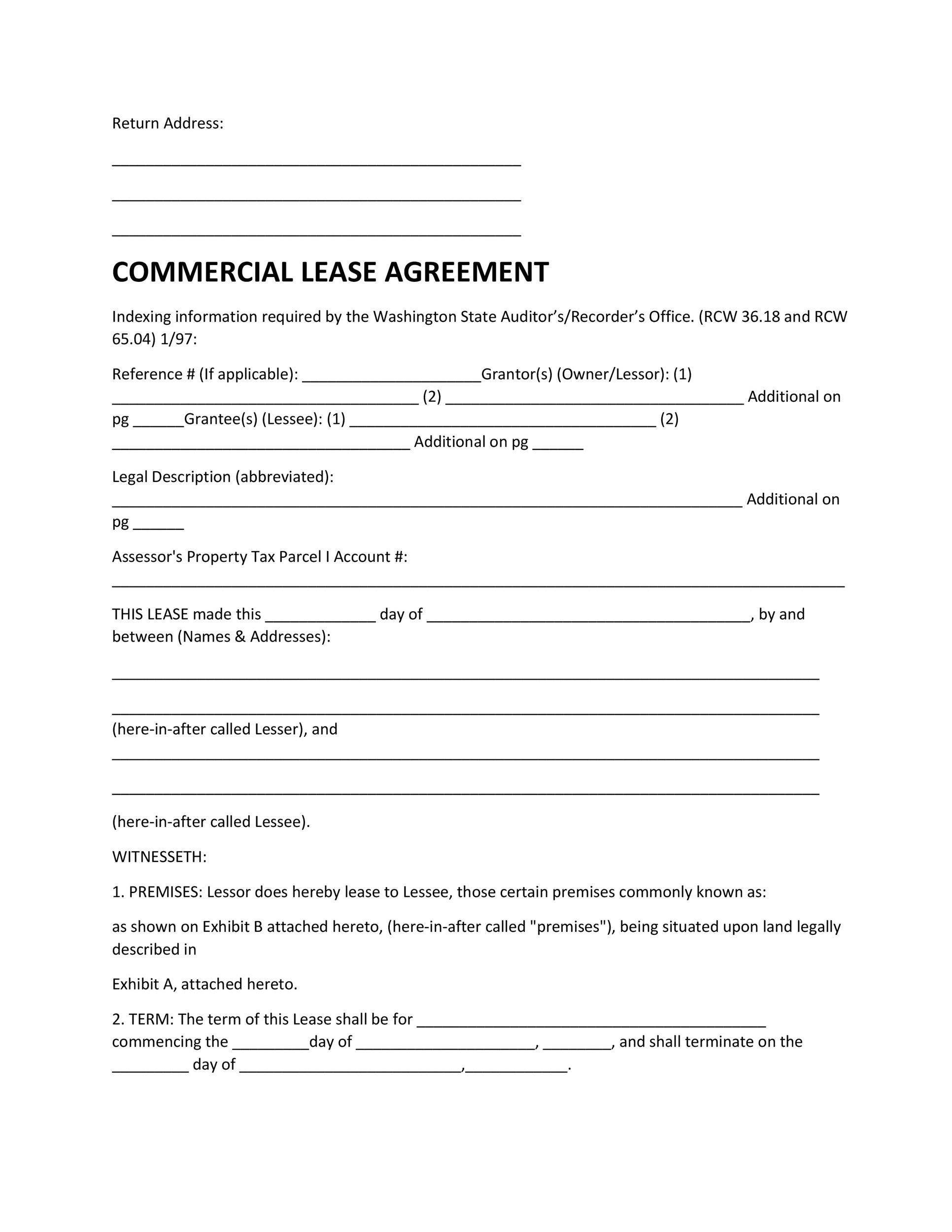 27 Free Commercial Lease Agreement Templates TemplateLab