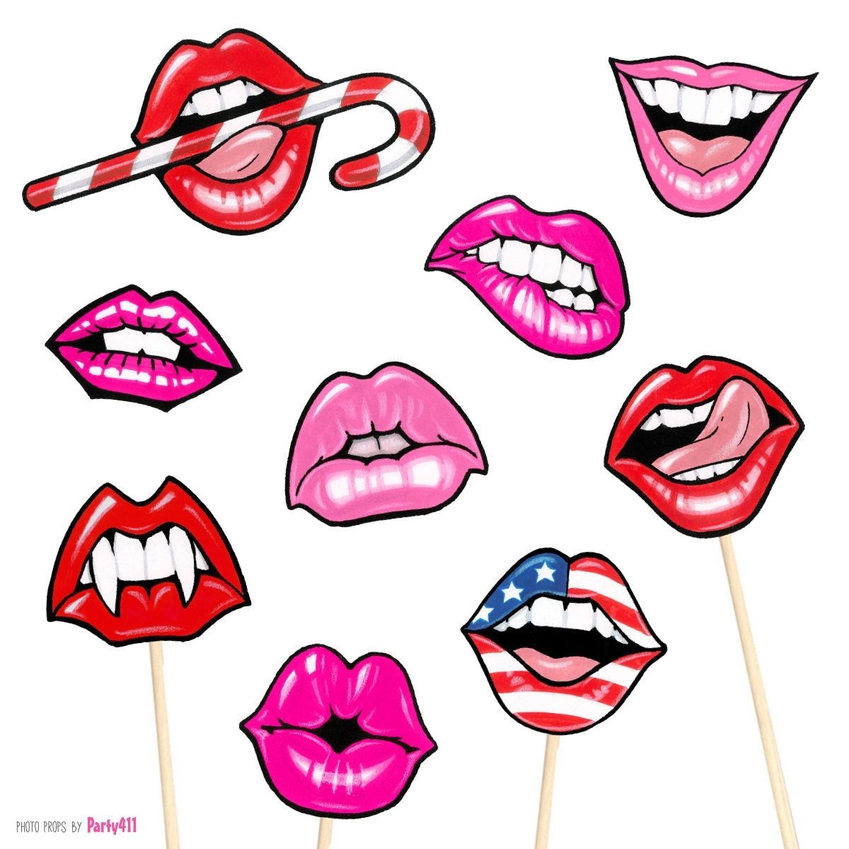 free printable mouths for photo booth