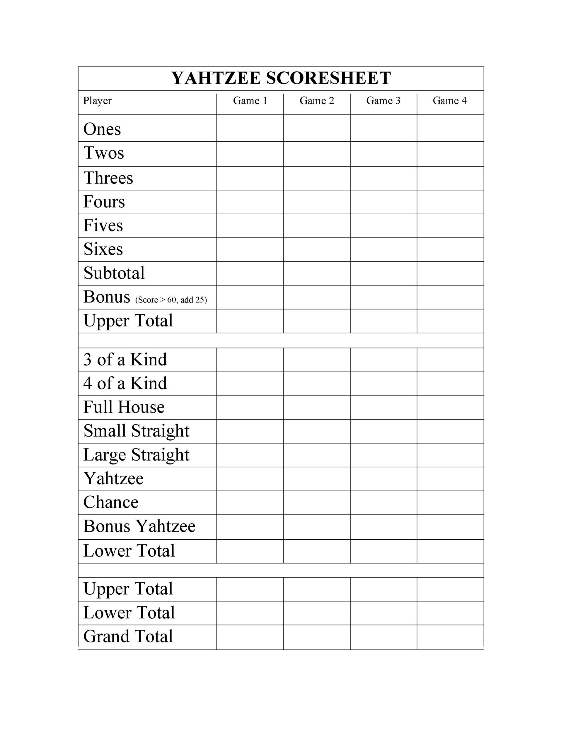 free printable yardzee rules free printable yardzee rules