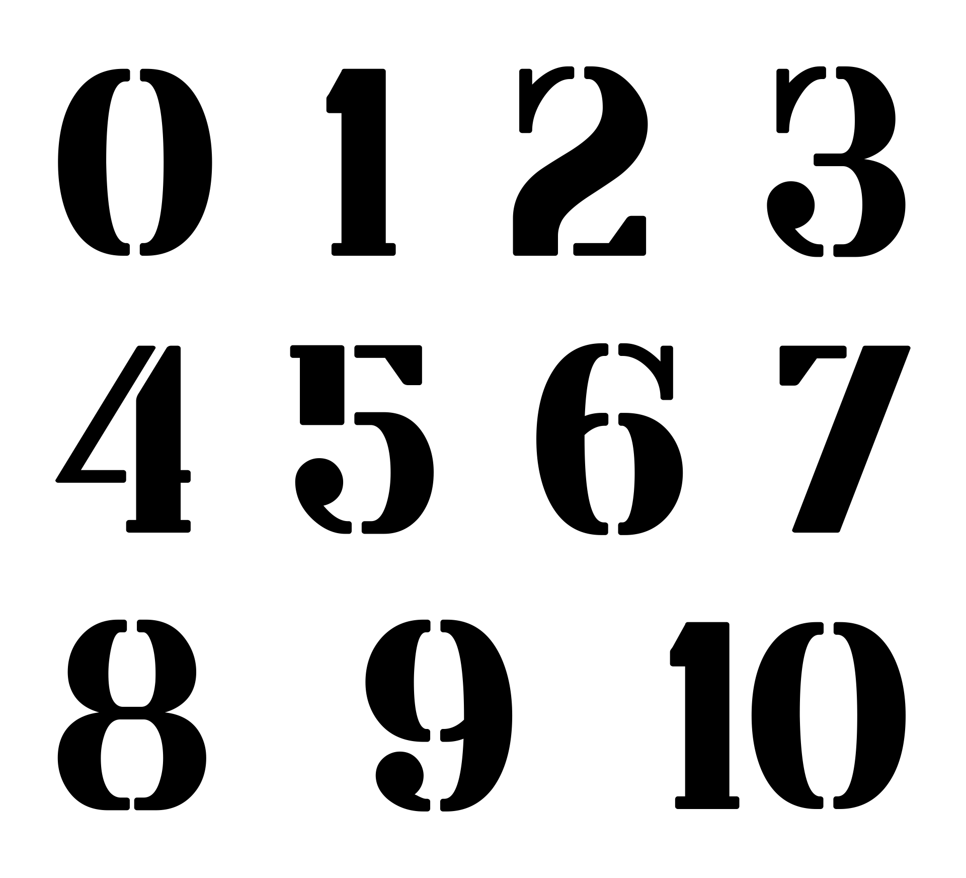 3 Inch Stencils Numbers 10 Free PDF Printables Printablee