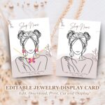 30 Custom Jewelry Display Card Template Earring Tag Necklace 