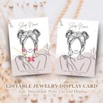 30 Custom Jewelry Display Card Template Earring Tag Necklace