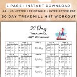 30 Day Treadmill HIIT Workout Plan Beginner Cardio printable Interactive PDF Etsy