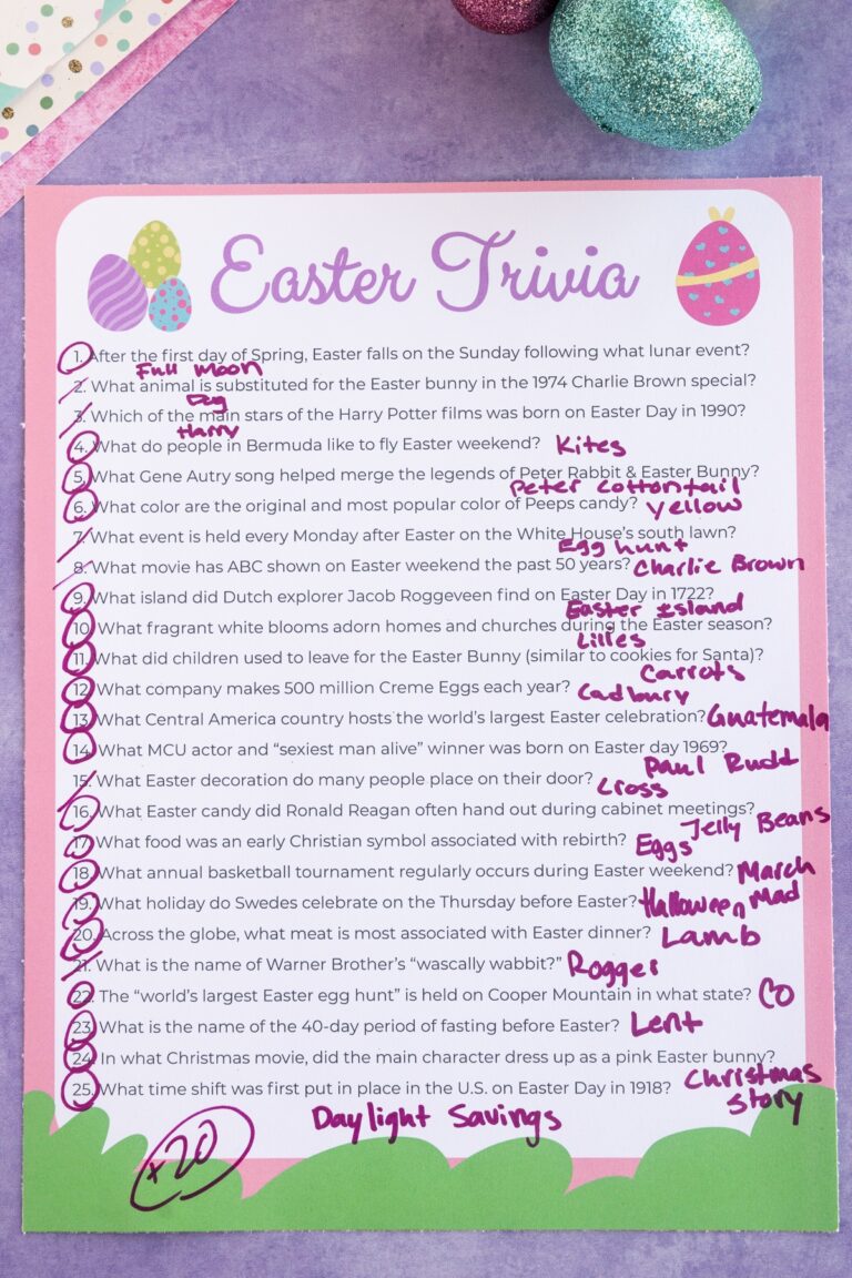 30 Easter Trivia Questions U0026 Free Trivia Game Play Party Plan