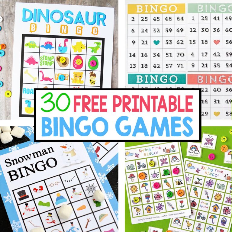 30 Free Printable Bingo Games Crafting Cheerfully