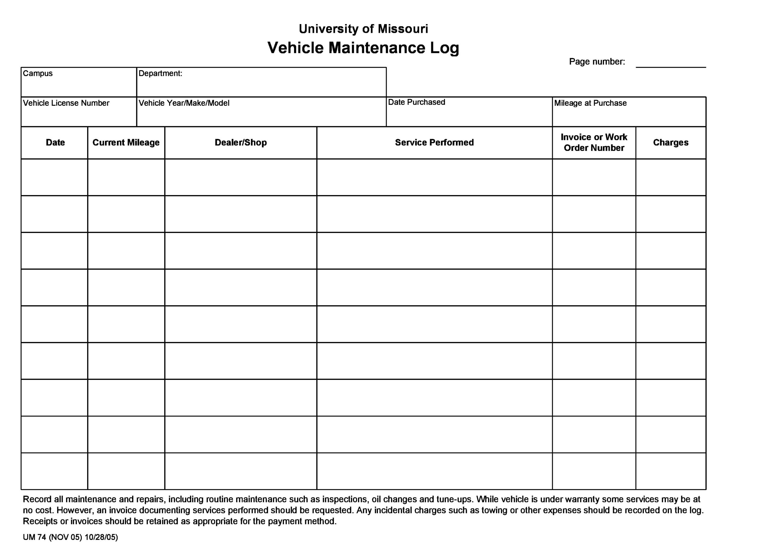 printable car maintenance log printable car maintenance log