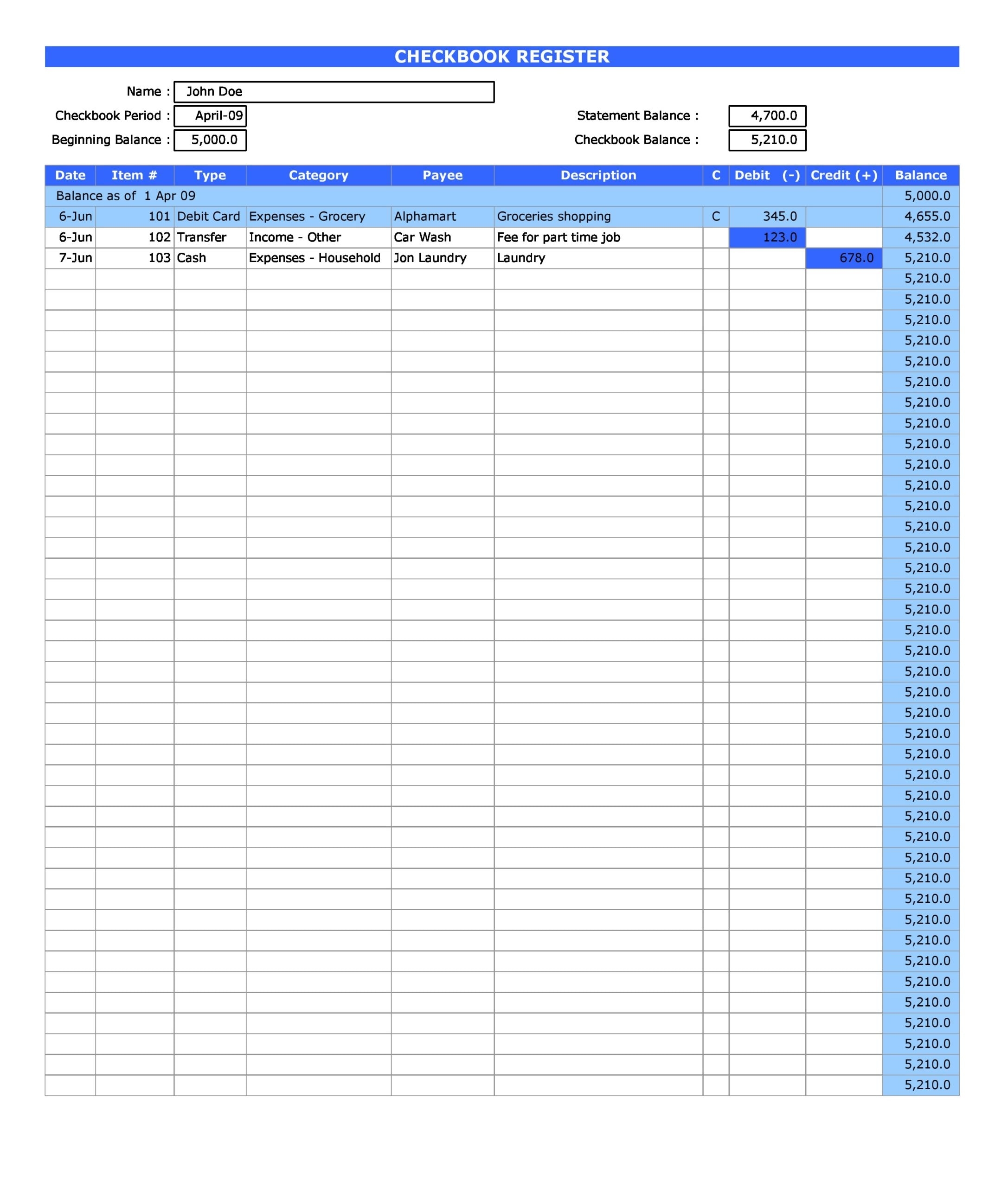 30 Printable Check Register Templates Excel TemplateArchive