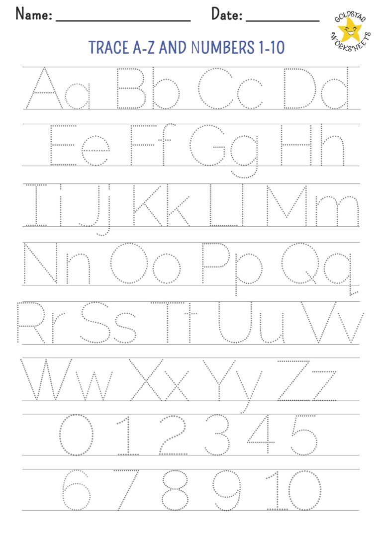 300 Free Letter Tracing Worksheets By Gold Star Fun Vibrant Designs