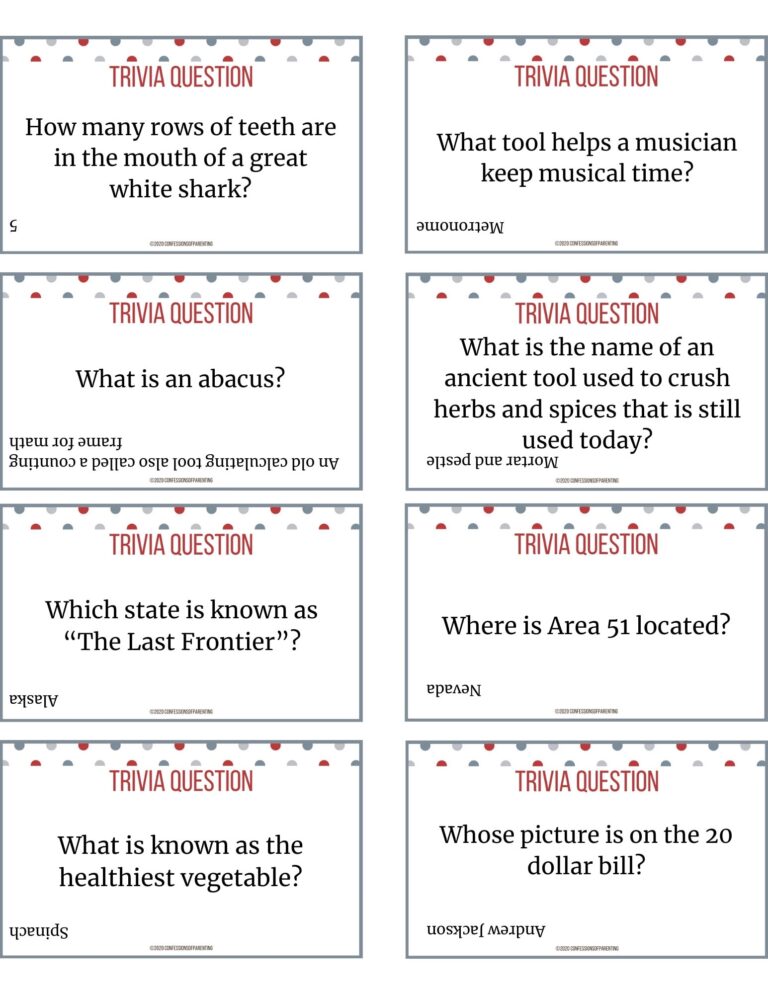 300 Trivia Questions General Knowledge Trivia Family Trivia 