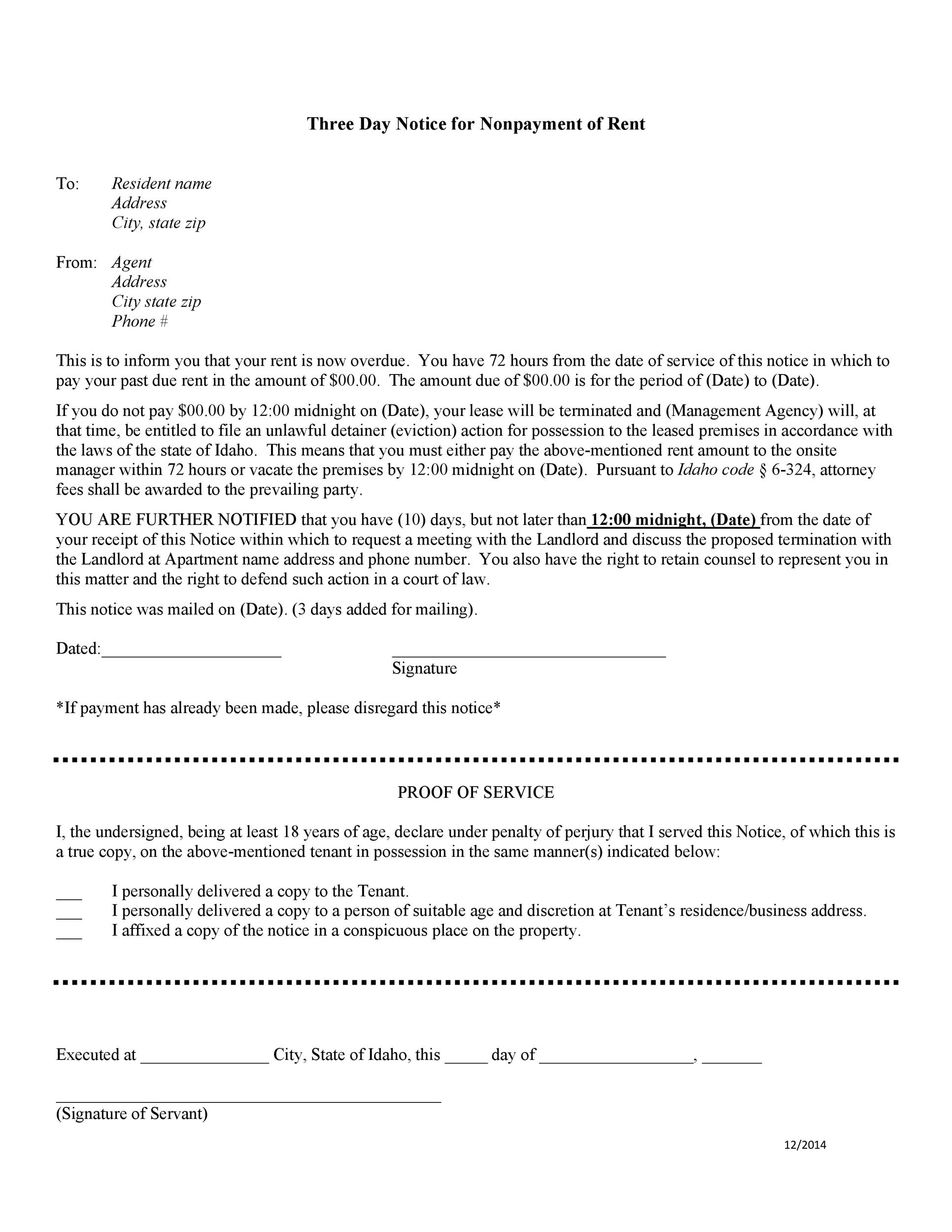 free printable late rent notice