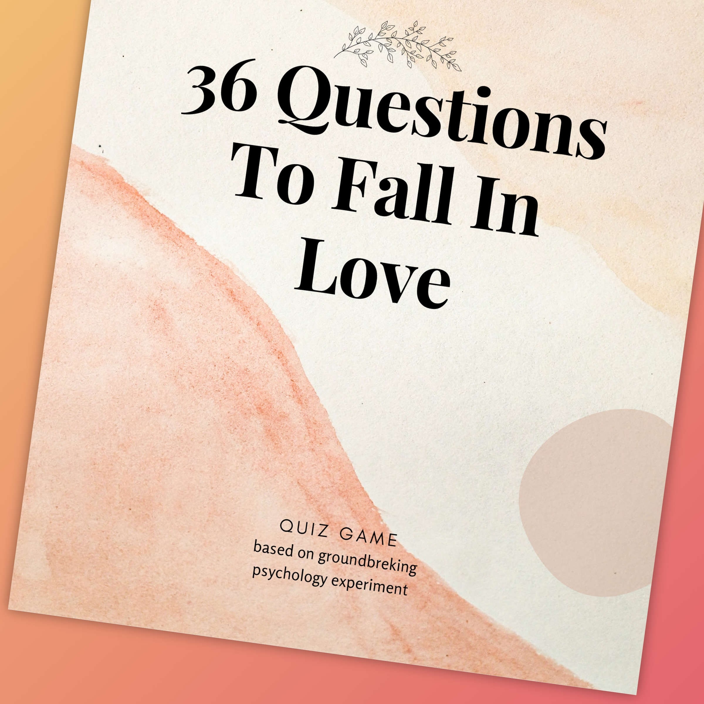 36 Questions To Fall In Love Printable Quiz Game For A Perfect 