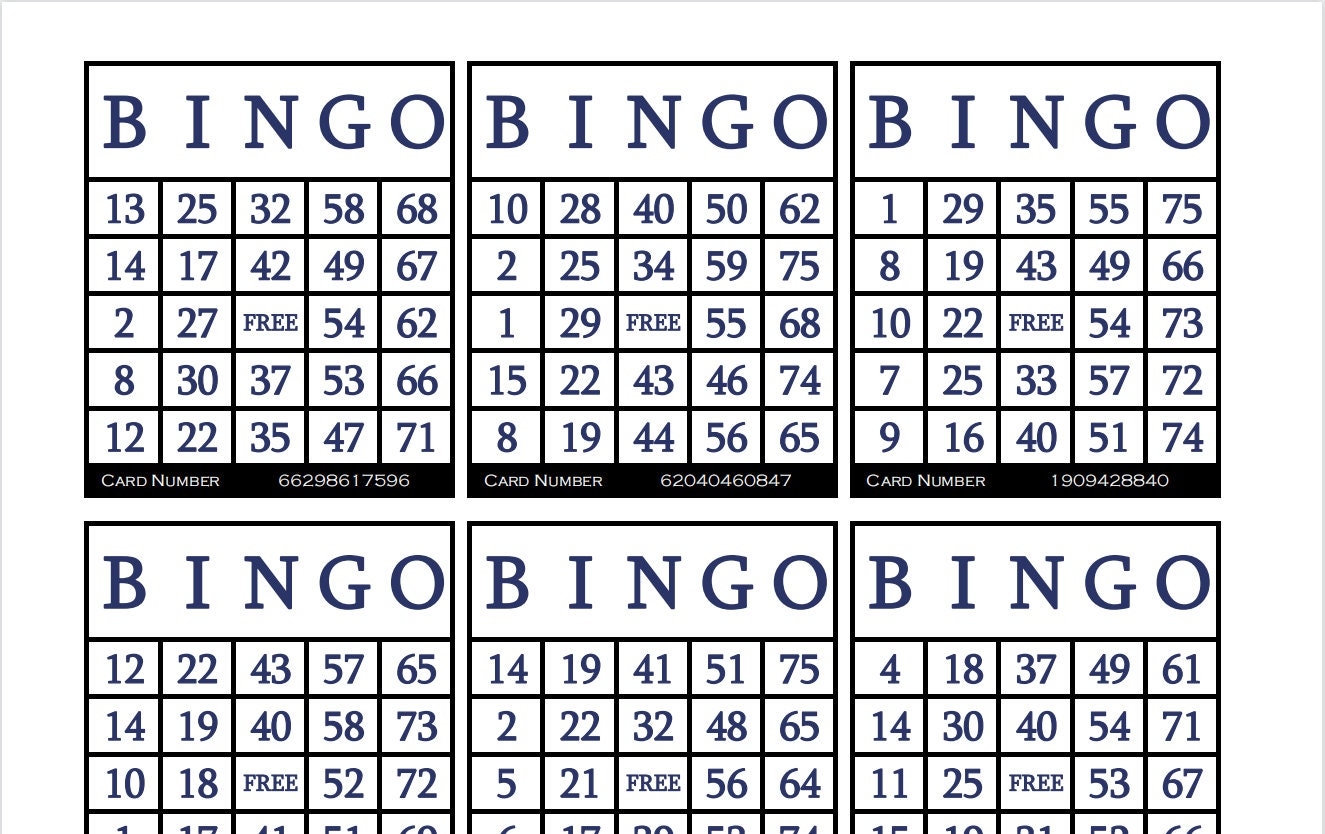3600 Printable Bingo Cards 6 Per Page Large Activities For Seniors Kids Holidays Parties Games For Adults Zoom Bingo Cards 1 75 Ball Etsy Ireland