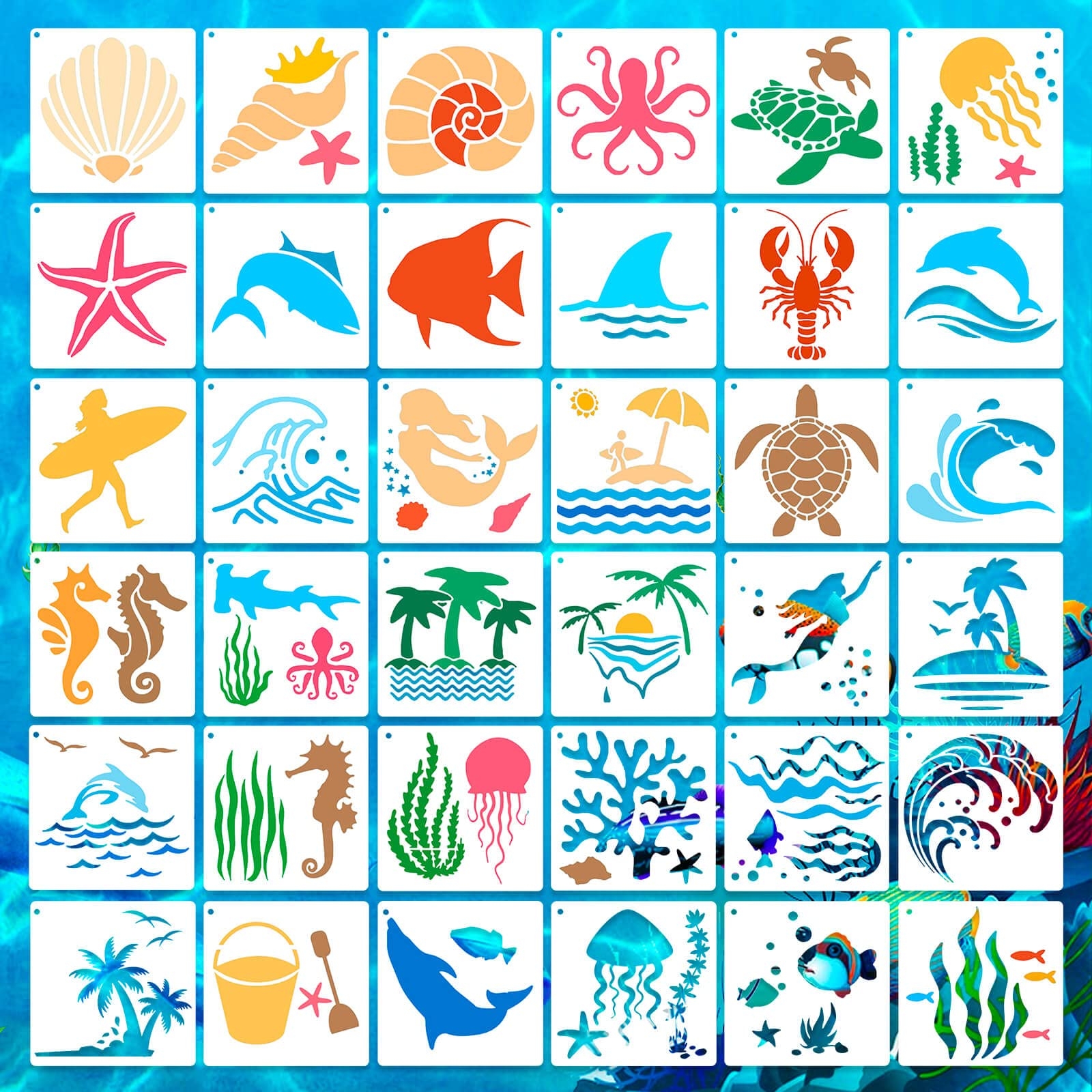 free printable sea life stencils