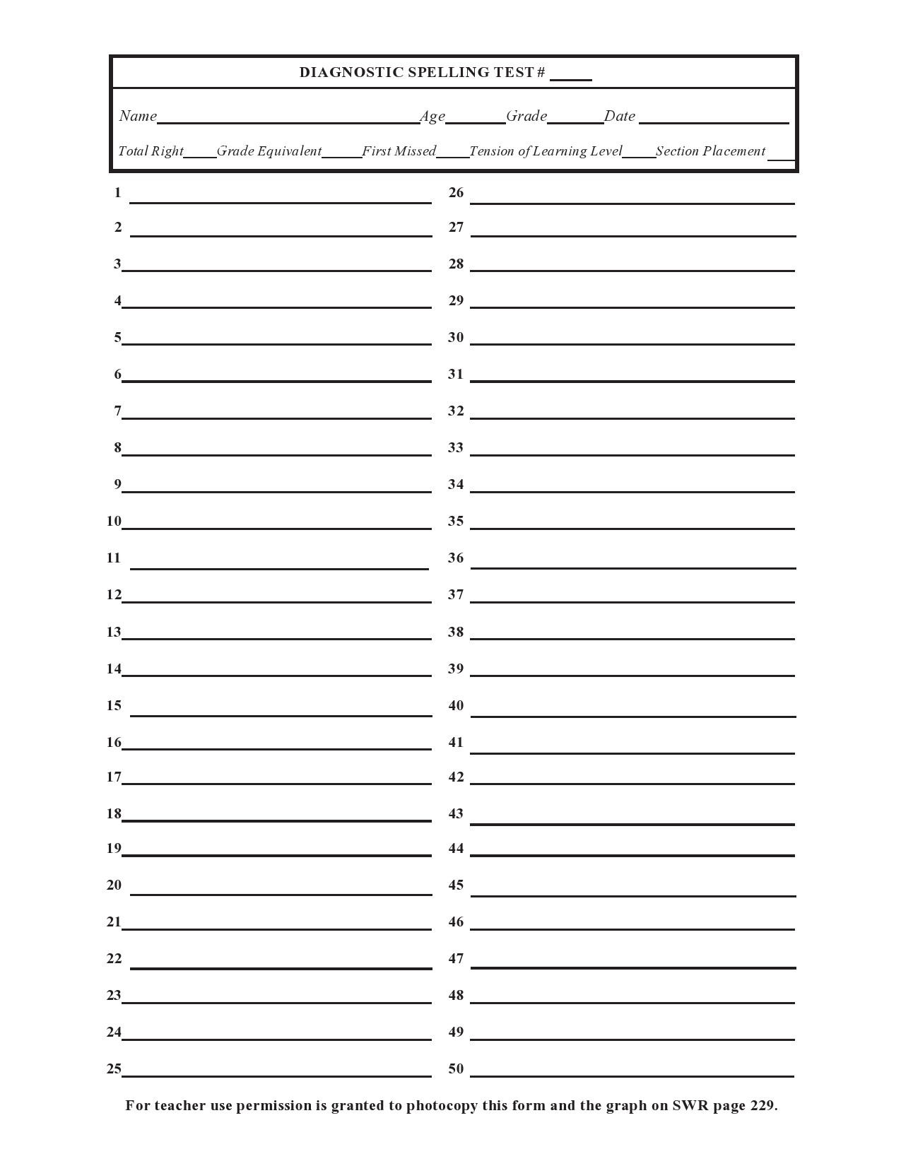 38 Printable Spelling Test Templates Word U0026 PDF TemplateLab